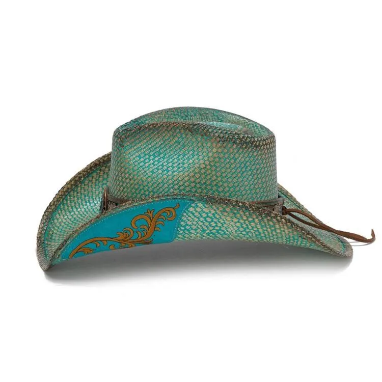 Stampede Women's Western Straw Hat - The Azure Blue