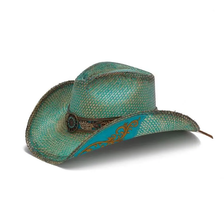 Stampede Women's Western Straw Hat - The Azure Blue