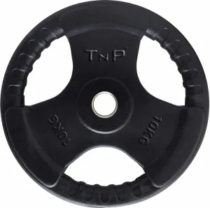 Standard 1" Tri-Grip Rubber Encased Weight Plate 10kg - Black