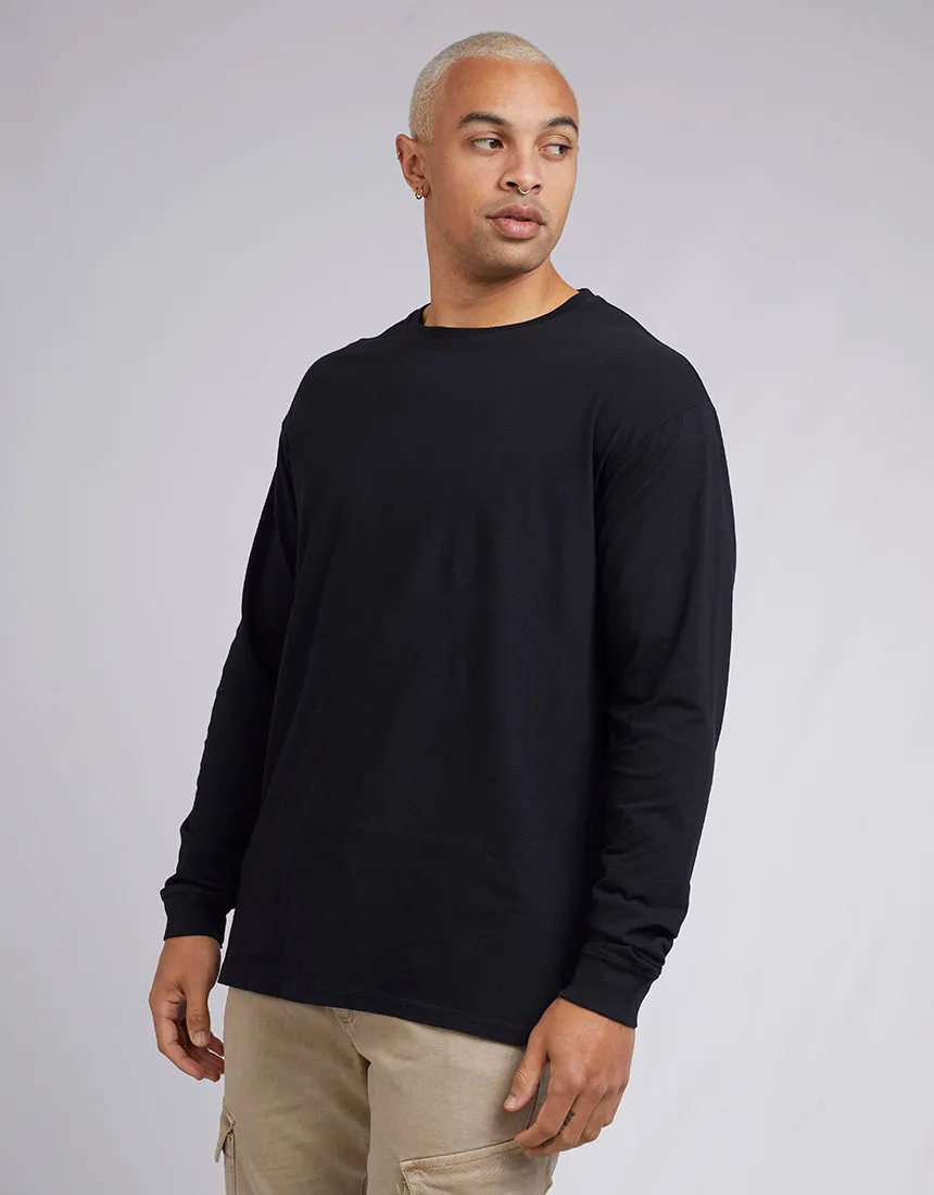 Standard Fit Linen Long Sleeve Black