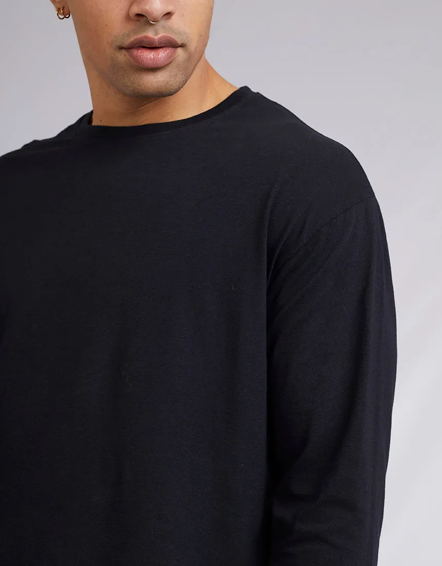 Standard Fit Linen Long Sleeve Black