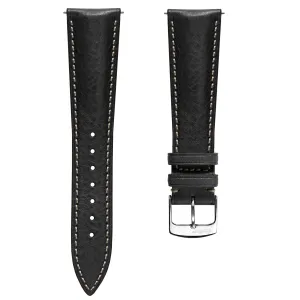 Stanton Badalassi Carlo Minerva Box Leather Padded Watch Strap - Black