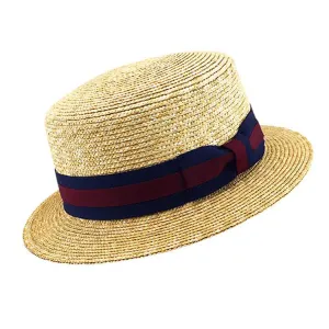 Stanton Voilier Boater Hat - Navy/Burgundy