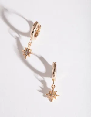 Star & Diamante Huggie Earrings