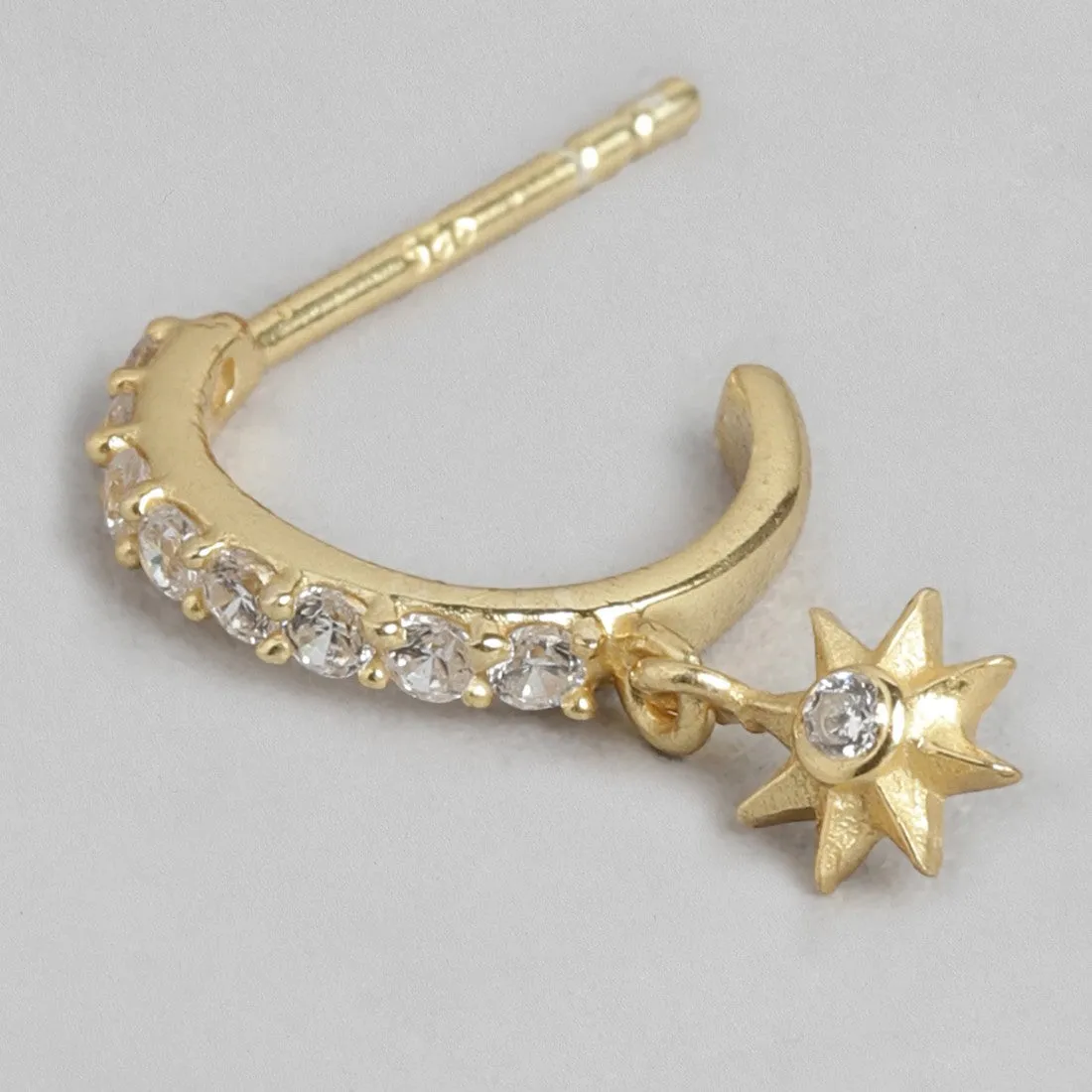 Star CZ Studded Golden Plated Earring