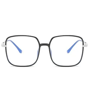 Star - Fashion Blue Light Blocking Computer Reading Gaming Glasses - Bright Black