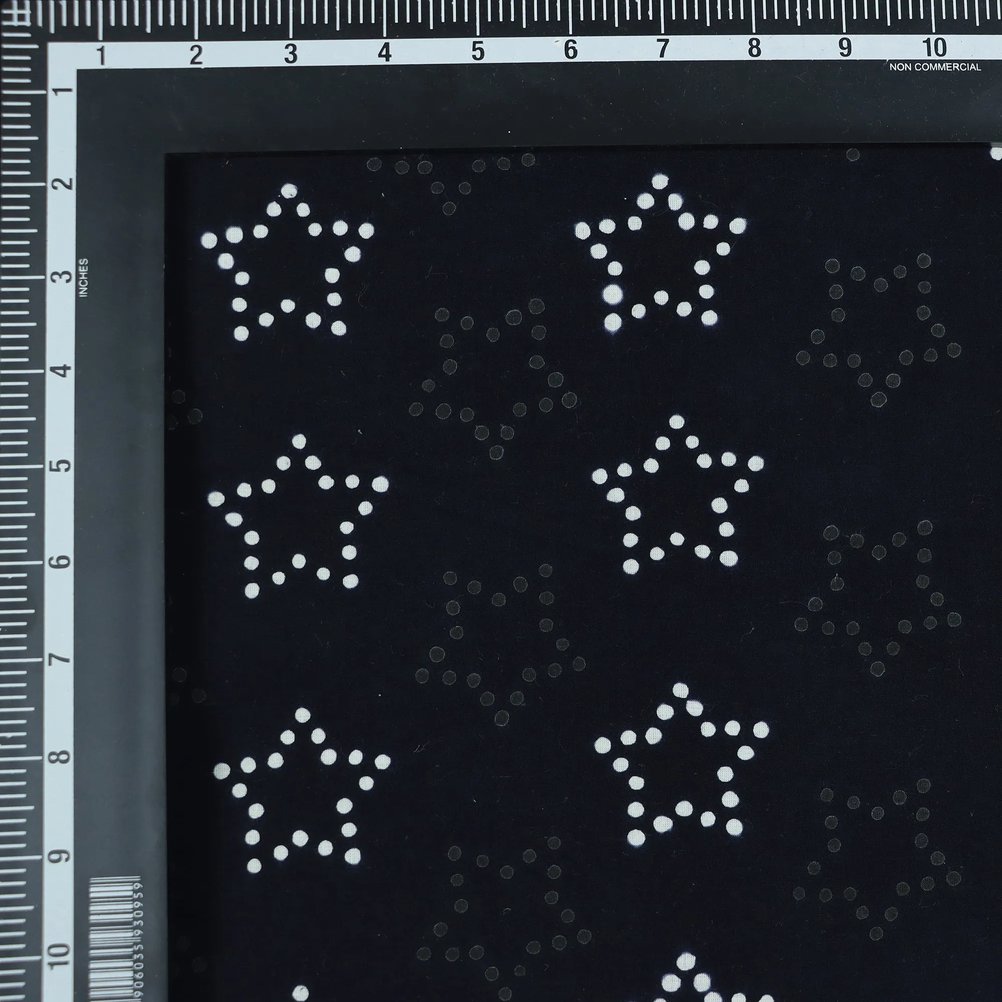 Star Printed Black And White Cotton Fabric Material