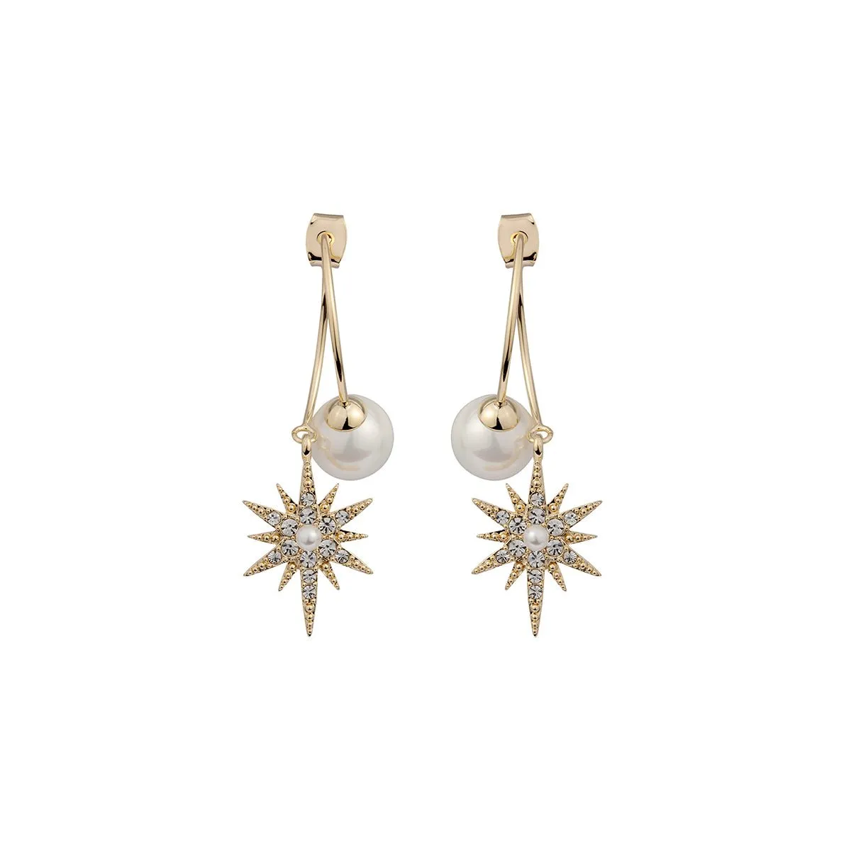 Star Spikes Gold Earrings