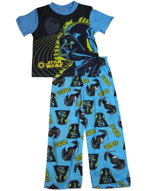 Star Wars Darth Vader Boys Short Sleeve Flame Resistant Sleepwear Pajama Set, 34487