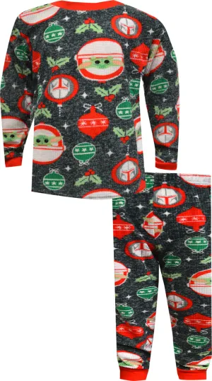 Star Wars Mandalorian Holiday Power Waffle Fleece Christmas Pajama