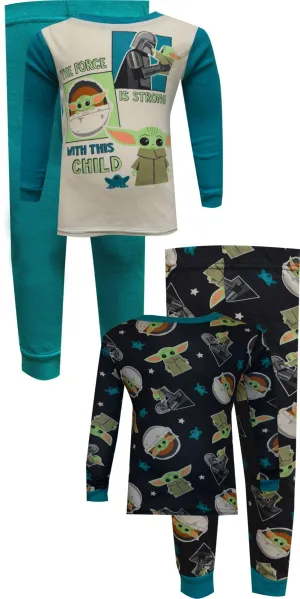 Star Wars Mandalorian The Force Toddler 4 Piece Cotton Pajama