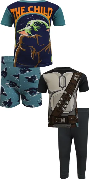 Star Wars Mandalorian Uniform and Grogu 4 Piece Cotton Pajama