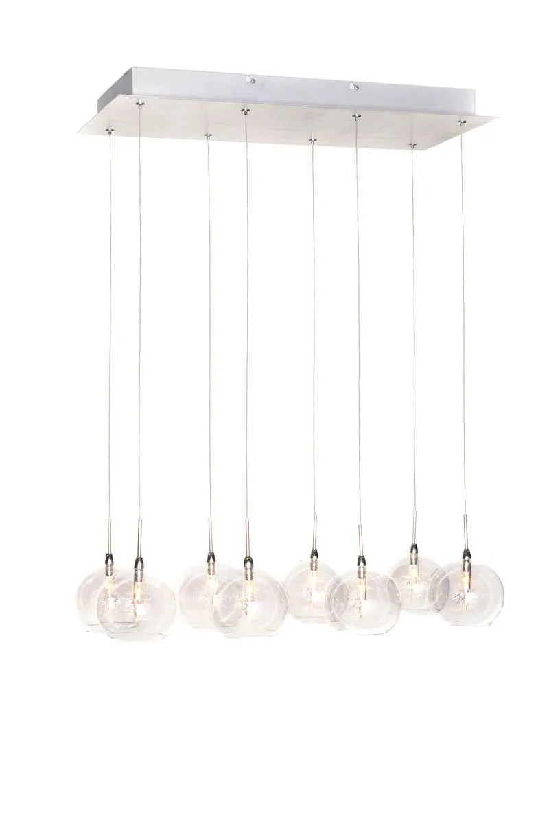 Starburst 9.5" 8 Light Linear Pendant in Polished Chrome