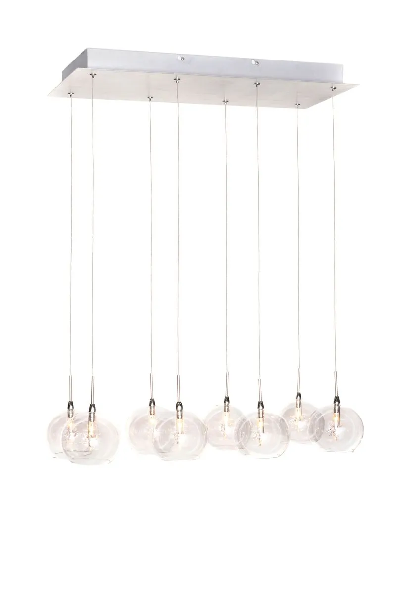 Starburst 9.5" 8 Light Linear Pendant in Polished Chrome