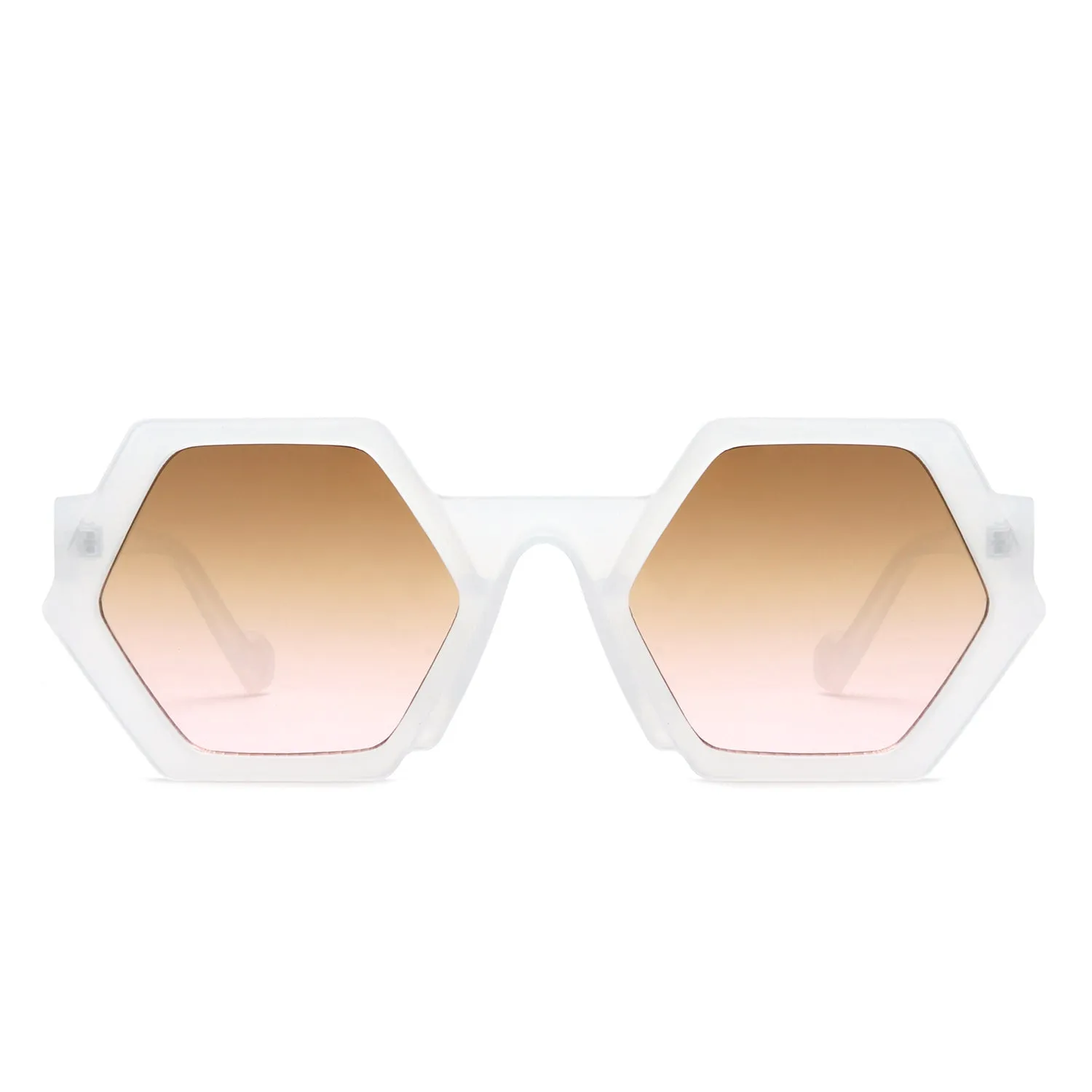 Starpath - Geometric Irregular Tinted Round Fashion Sunglasses