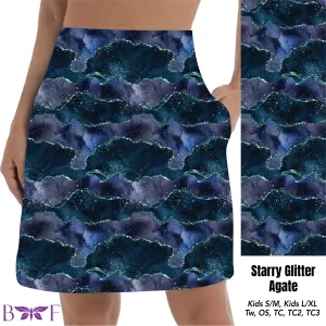 Starry Glitter Agate skort