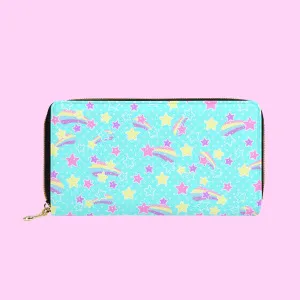 Starry Party Blue Zipper Wallet