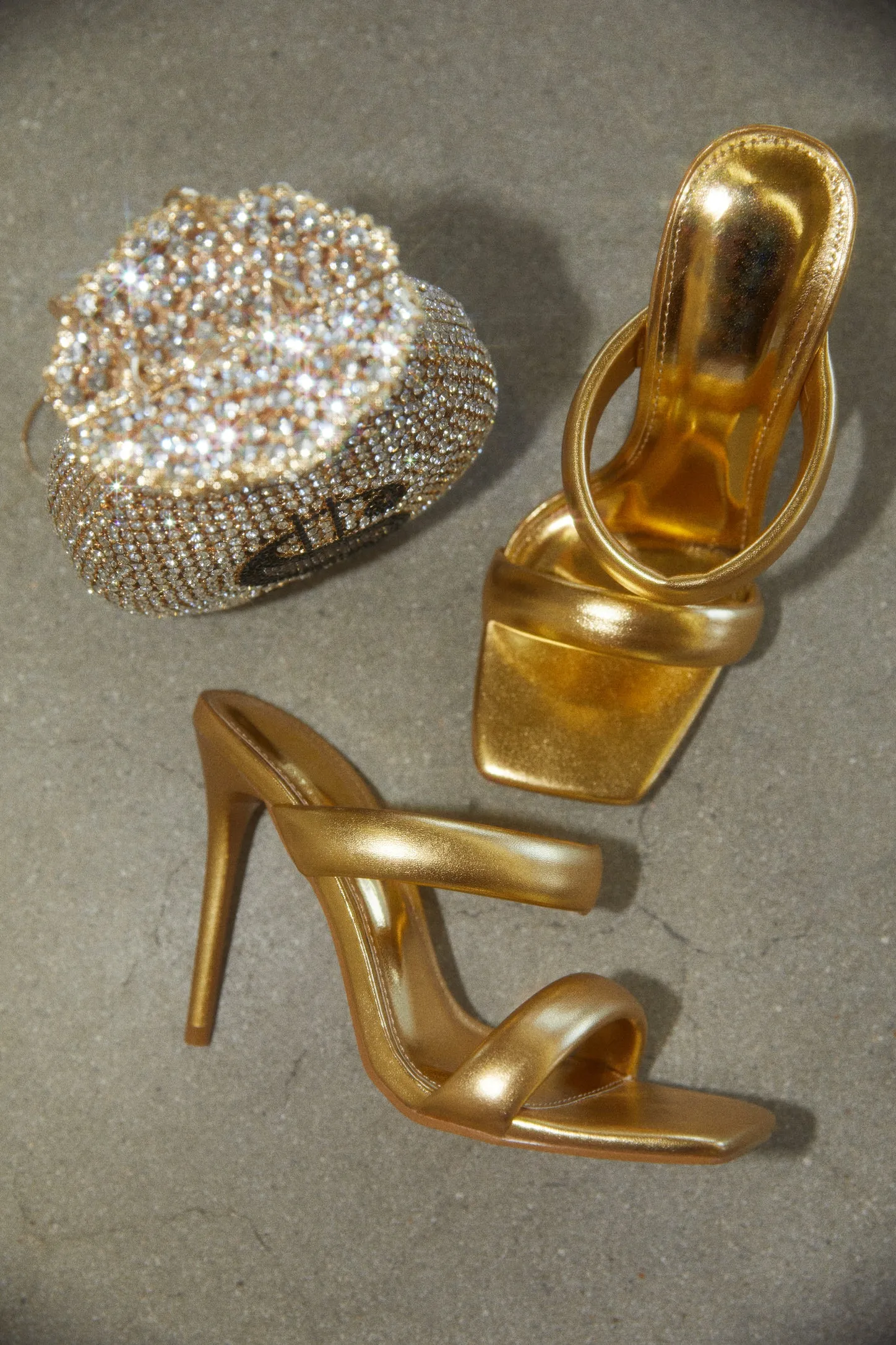 Stassie Single Sole High Heel Mules - Gold