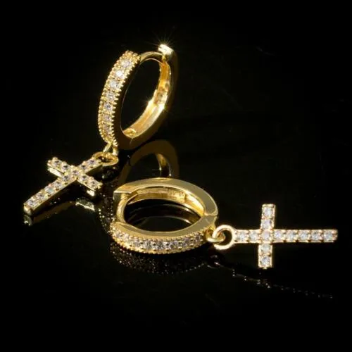 Statement Jewelry Knot Cross Drop Earrings for Women in Gold Color and Silver Color