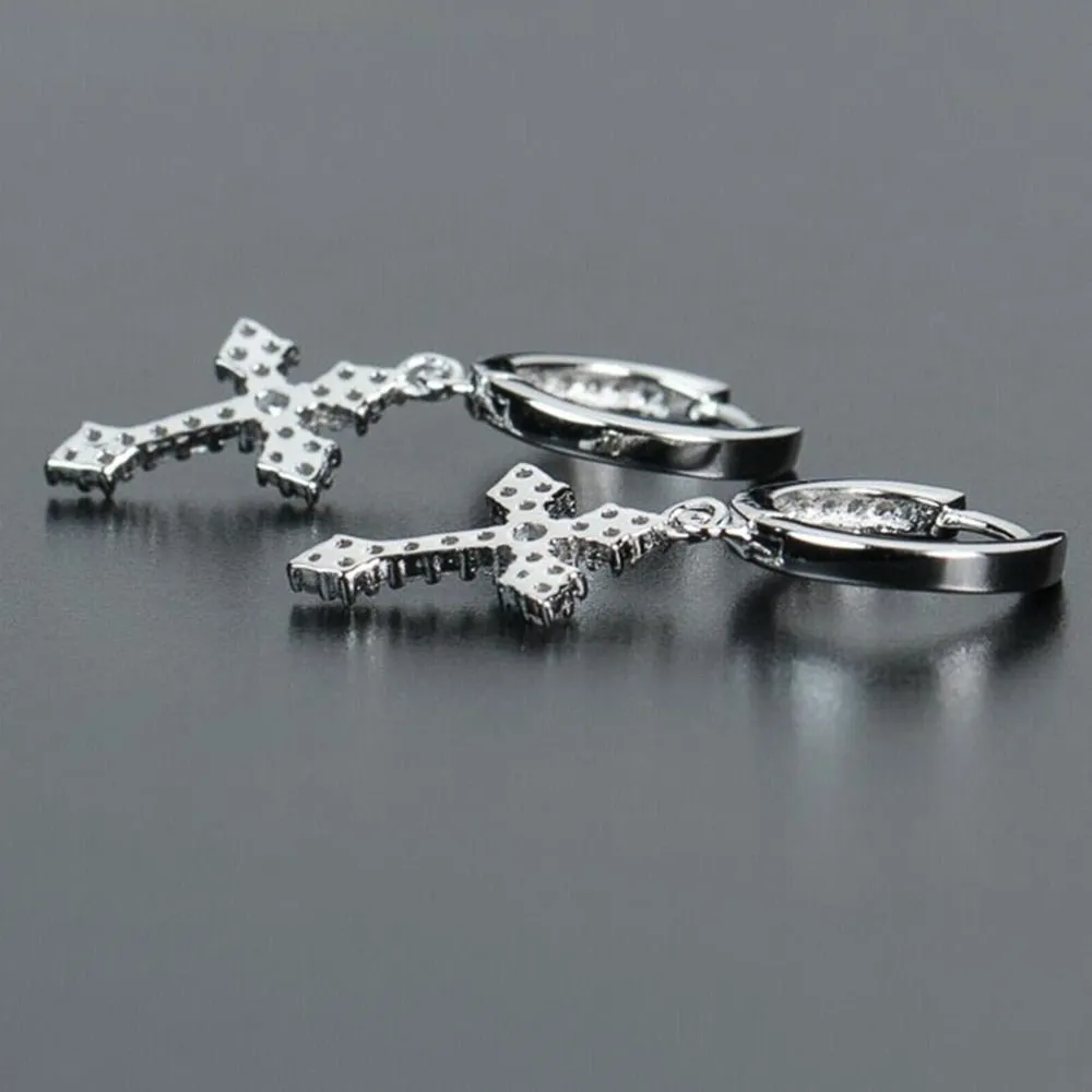 Statement Jewelry Knot Cross Drop Earrings for Women in Gold Color and Silver Color