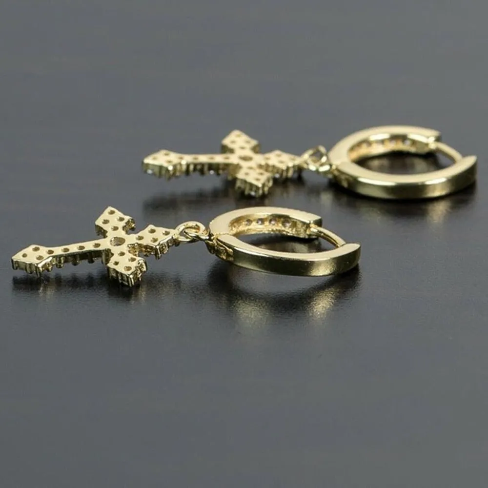 Statement Jewelry Knot Cross Drop Earrings for Women in Gold Color and Silver Color