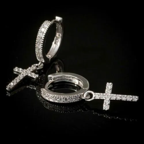 Statement Jewelry Knot Cross Drop Earrings for Women in Gold Color and Silver Color