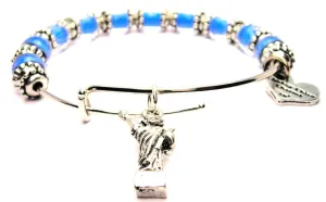 Statue Of Liberty 9mm Glass Beaded Single Bracelet