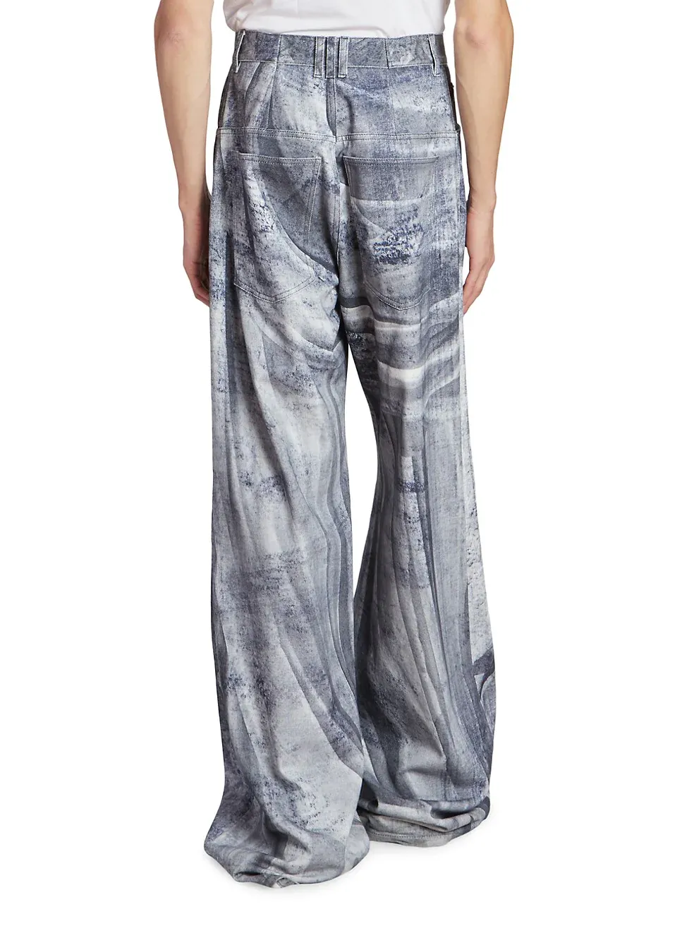 Statue Printed Loose Denim Pants