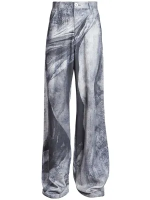 Statue Printed Loose Denim Pants