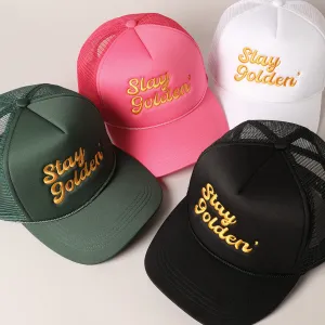 Stay Golden Embroidered Trucker Hat - Adult