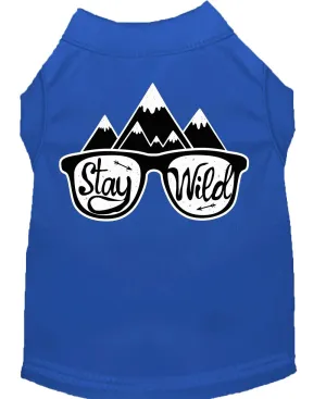 Stay Wild Screen Print Dog Shirt Blue Xxl (18)