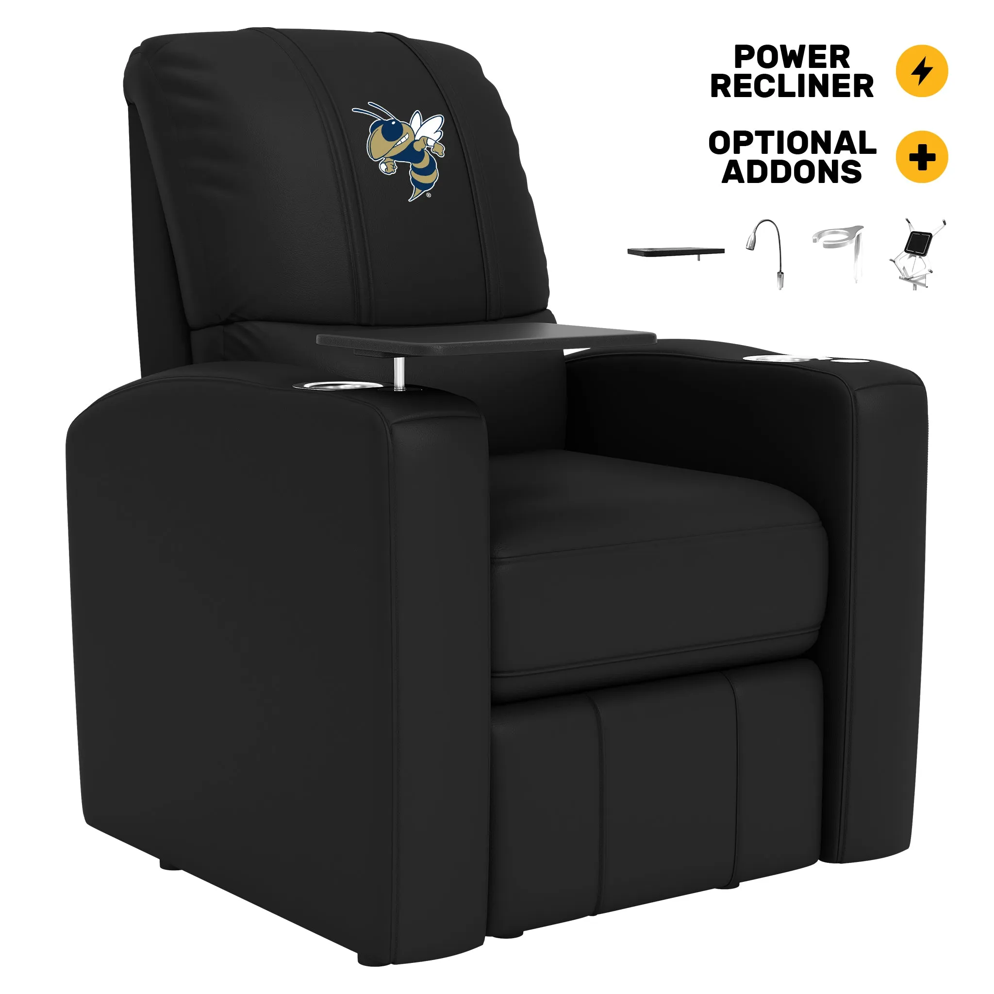 Stealth Power Plus Recliner with Georgia Tech Yellow Jackets Alternate Buzz Logo