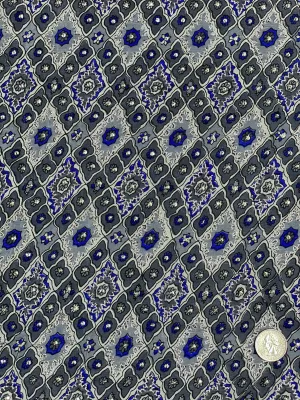 Steel Blue Sequin & Beads On Silk Chiffon JEC-083-7 Fabric