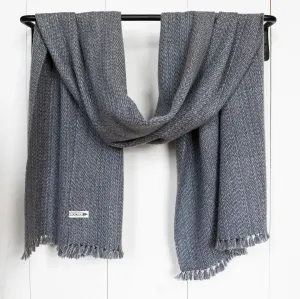 Steel Gray Handwoven Cashmere Wrap