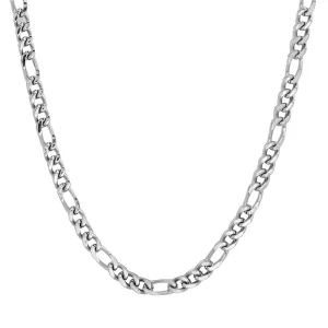 SteelTime Slim Figaro Wheat Chain Necklace