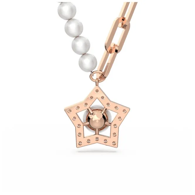 Stella Crystal Star White Rose Gold-tone Plated Pendant 5645381