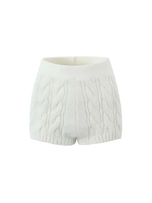 Stella Knit Shorts in White