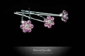 Stella Pink Flower Hair Stick Pin | Rhinestone