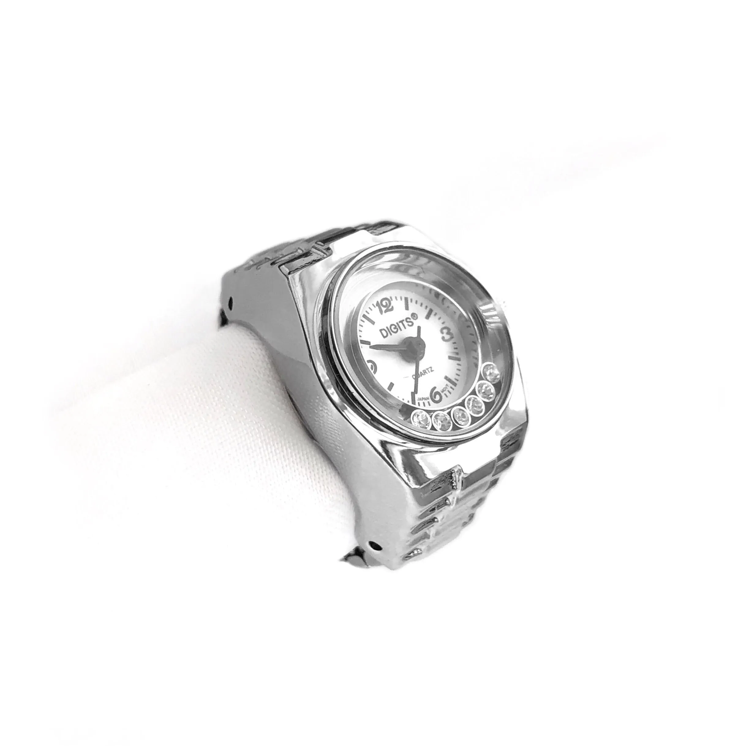 Stellar Floating Crystals Ring Watch in Silver