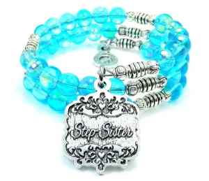 Step Sister Victorian Scroll Sea Siren Ocean Glass Wrap Bracelet