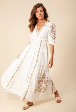 Stephani Embroidered Maxi Dress