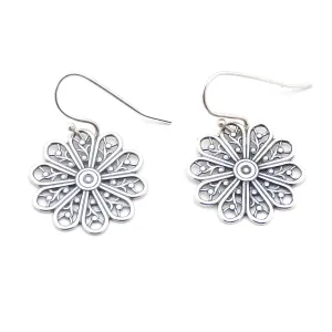 Sterling Floral Mandala Earrings