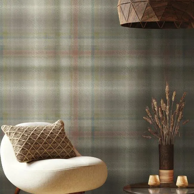 Sterling Plaid Wallpaper