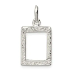 Sterling Silver 3D Picture Frame Charm Pendant