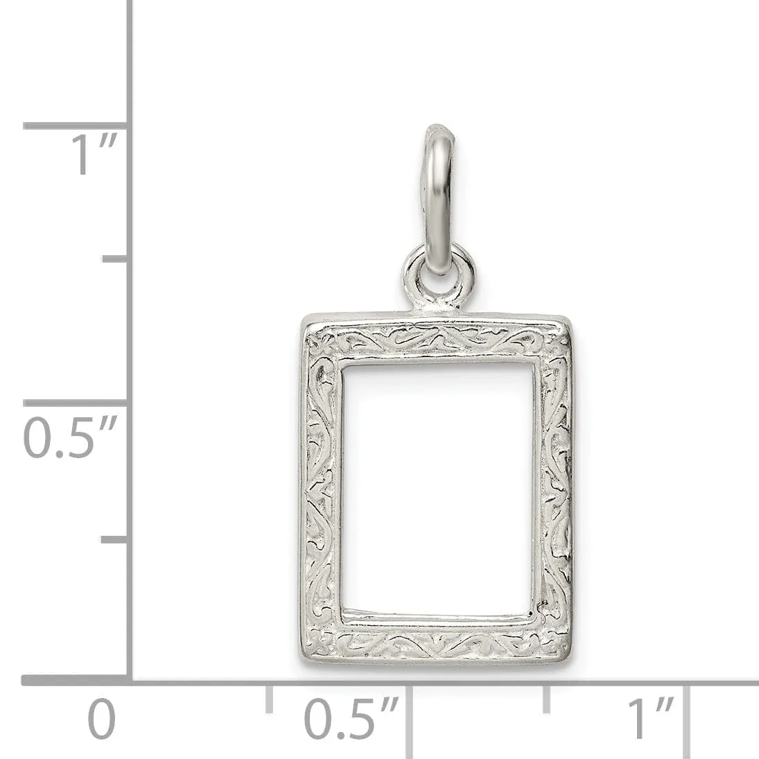 Sterling Silver 3D Picture Frame Charm Pendant