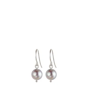 Sterling Silver Akoya Pearl Drop Earrings