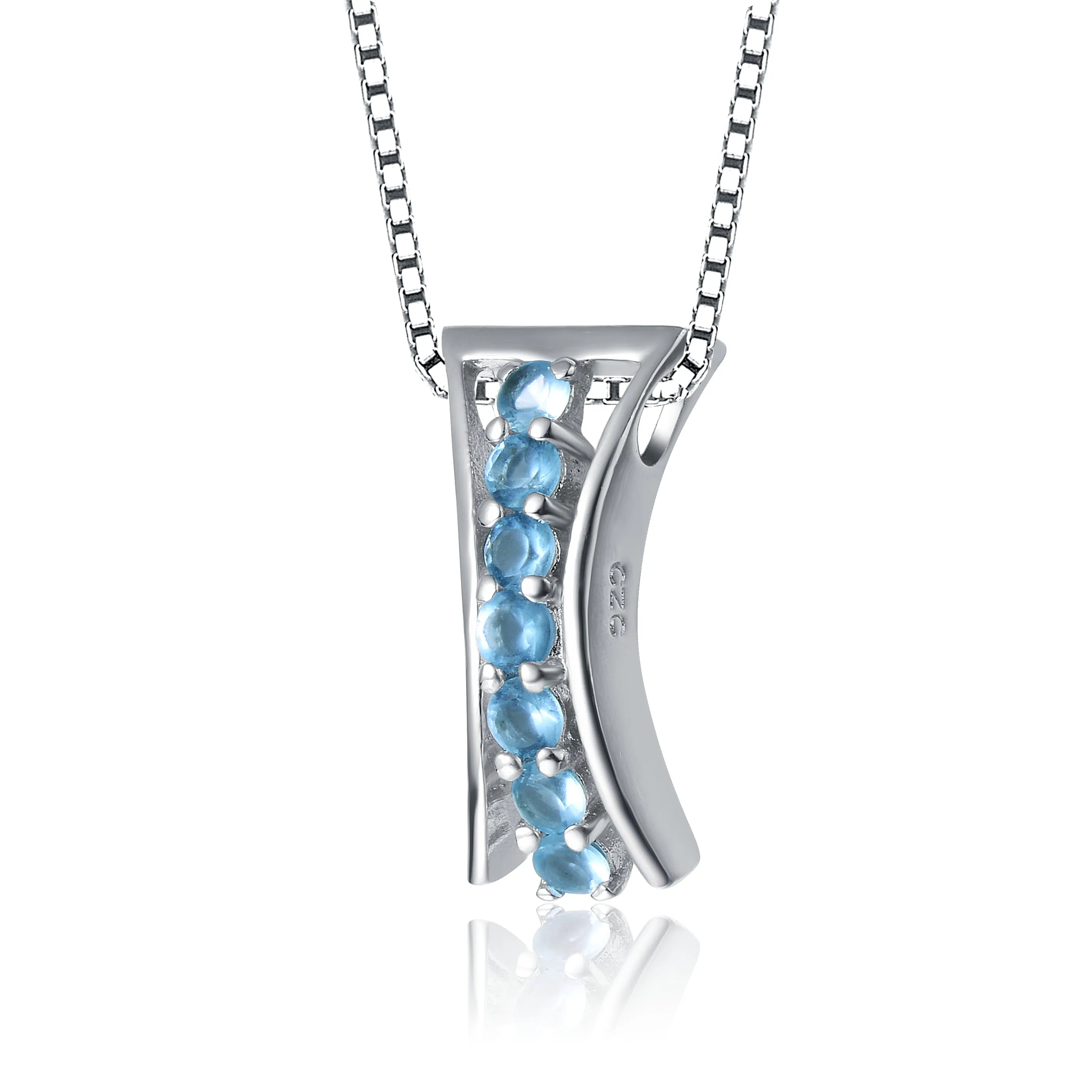 Sterling Silver and Blue Cubic Zirconia Pendant