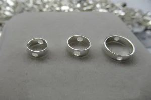 Sterling Silver Bead Frame Circle Connector 6.3 8.3 10.5 mm Beads Findings for Handmade Pure Fine Jewelry Making Wholesale Bulk