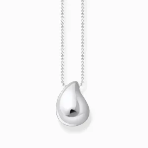 Sterling Silver Bold Elegance Organic Drop Shaped Necklace KE2281-001-21