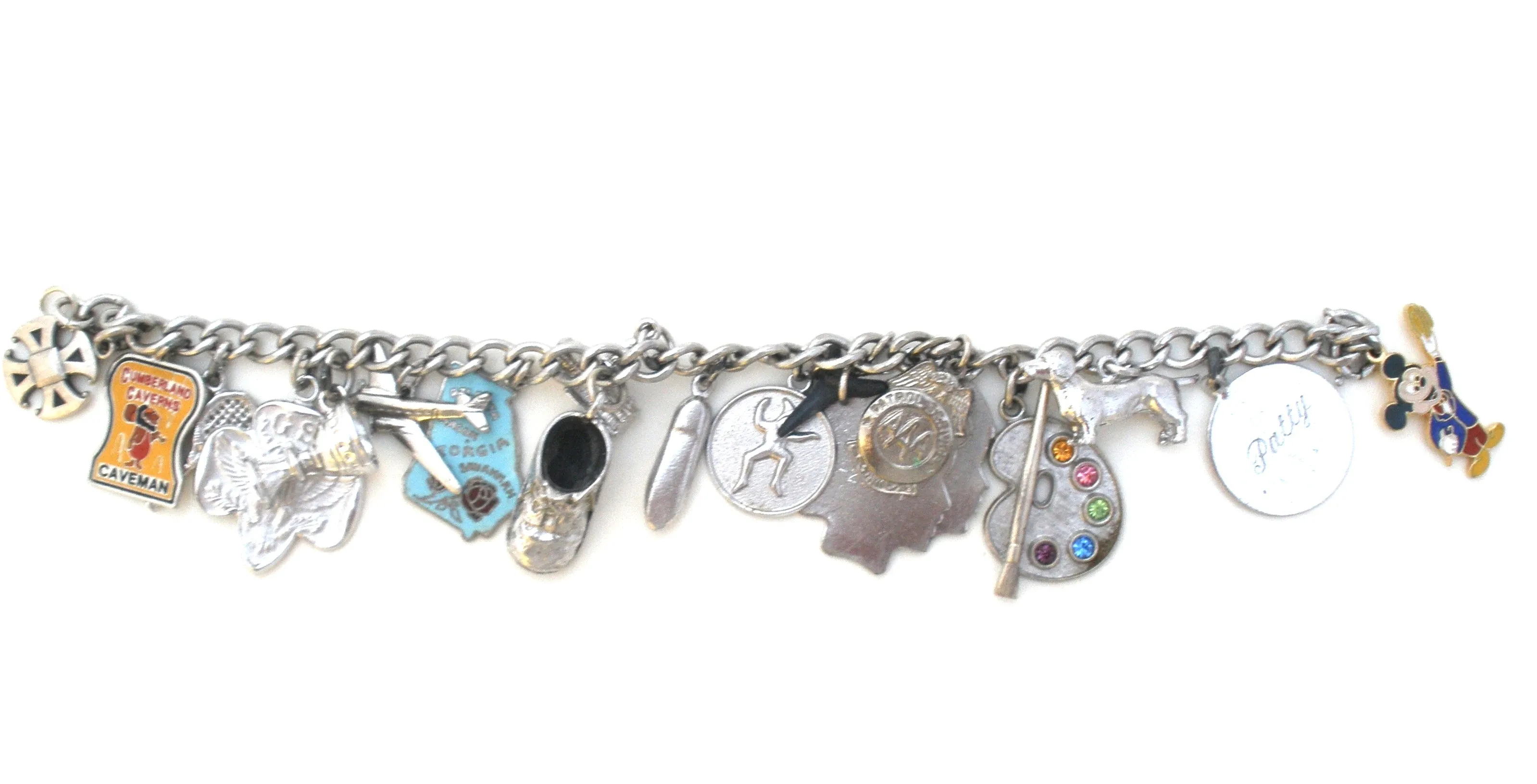 Sterling Silver Bracelet with Charms Vintage